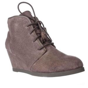 Madden Girl Dallyy Lace Up Wedge Ankle Booties